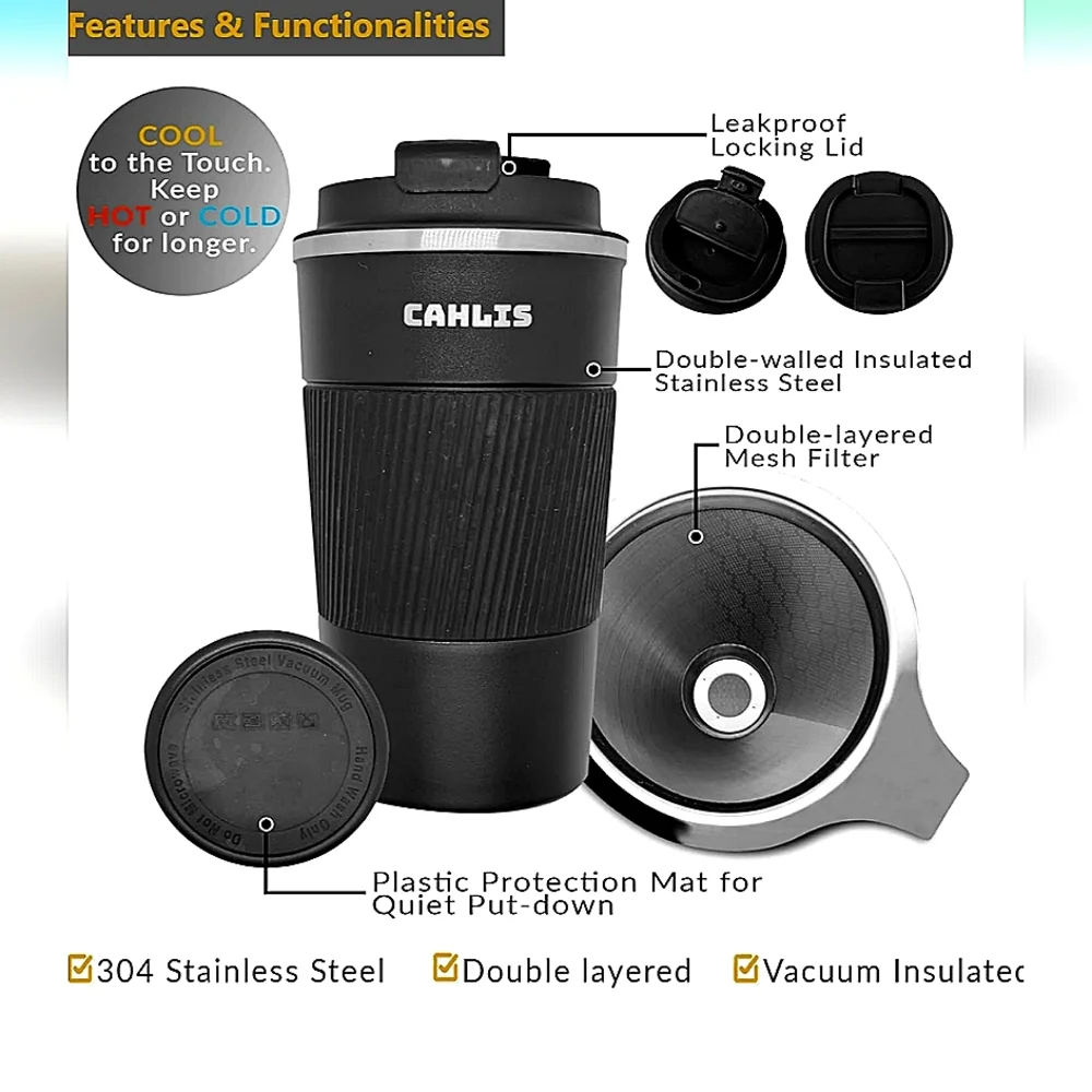 NEW in Box   All in One Travel Pour Over Coffee Maker & Thermal Mug